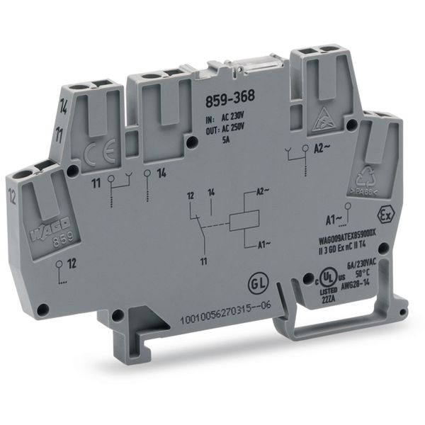 859-368 Relay module; Nominal input voltage: 230 VAC; 1 changeover contact image 2