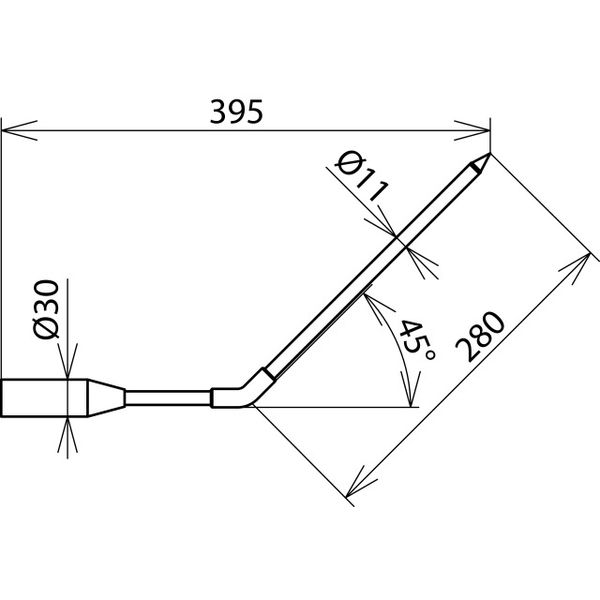 Test probe, angled 45° with M8 threaded bolt for PHE 3-24kV image 2