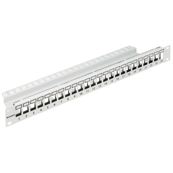 Patchpanel 19" empty for 24 modules (SFA)(SFB), 1U, RAL7035 image 1