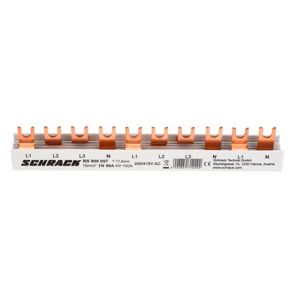 Busbar, 1xRCCB 4-pole, 1xMCB 3+N, 1xMCB 1+N, 10MW, 16mmý image 3