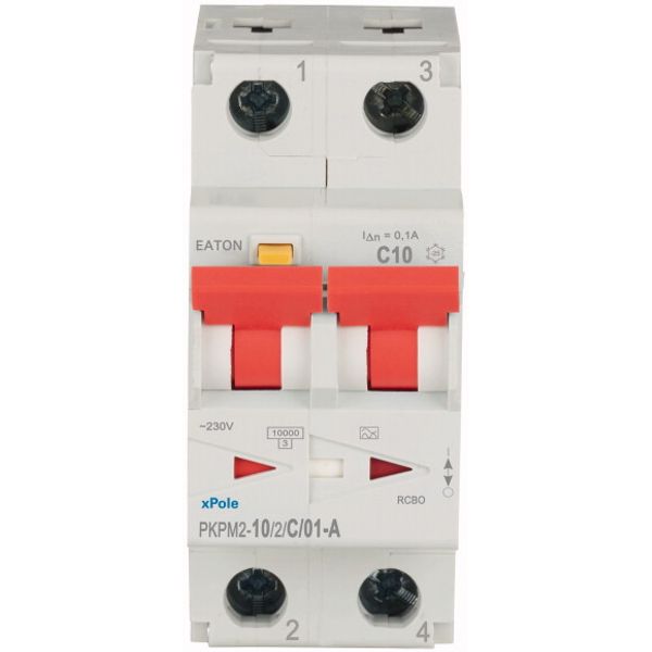 RCD/MCB combination, 10 A, 100 mA, MCB trip characteristic: C, 2p, RCD trip characteristic: A image 2