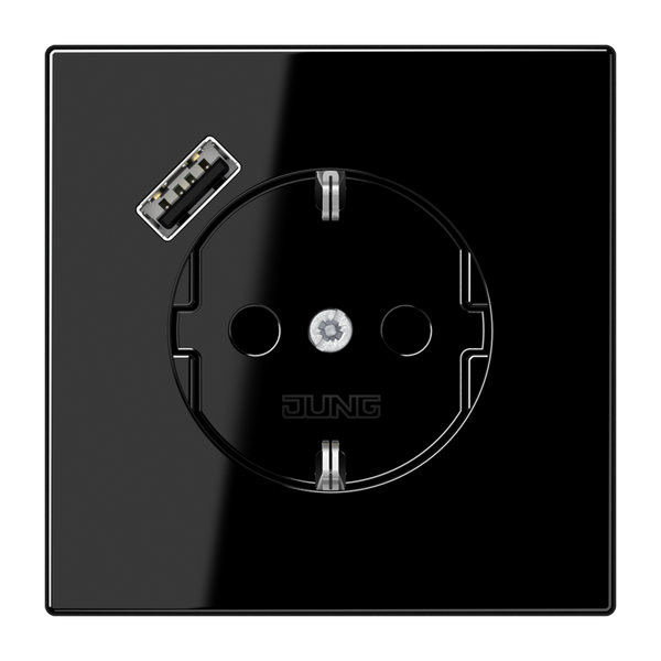 SCHUKO socket with USB type A LS1520-18ASW image 1
