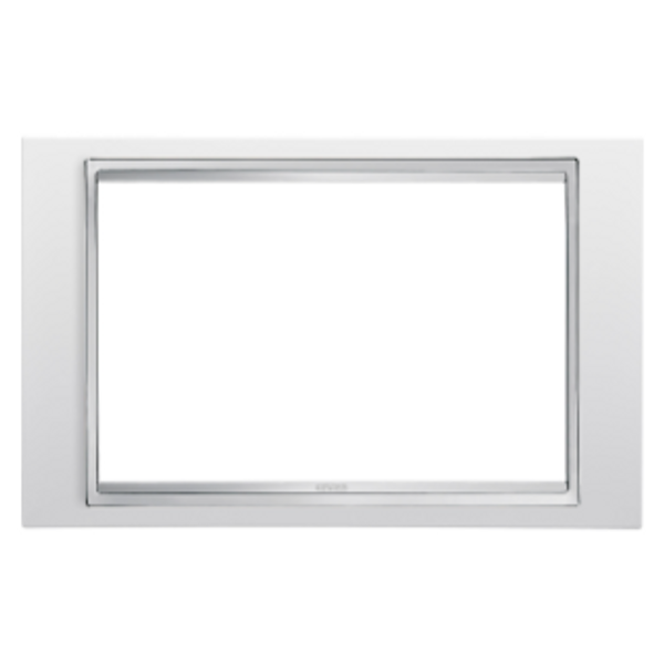 LUX PLATE - BRITISH STANDARD - TECHNOPOLYMER - 2-GANG - WHITE - CHORUSMART image 1