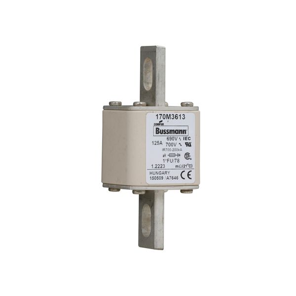 Fuse-link, high speed, 125 A, AC 690 V, compact size 1, 45 x 45 x 110 mm, aR, IEC, UL image 9