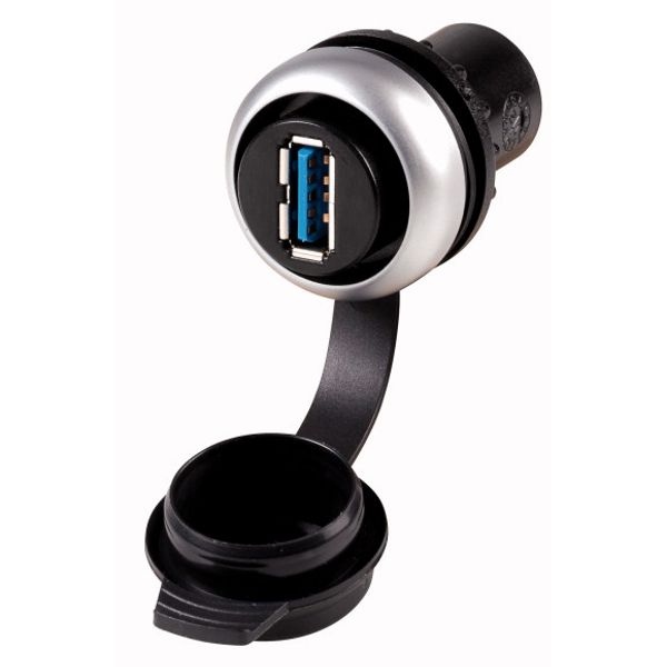 Bulkhead interface, USB 3.0 socket, Type A, Bezel: titanium image 2