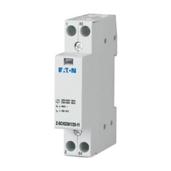 Installation contactor, 230VAC/50Hz, 1N/O+1N/C, 25A image 2