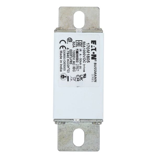 Fuse-link, high speed, 50 A, DC 1000 V, size 000, 24 x 36 x 115 mm, aR, IEC image 17