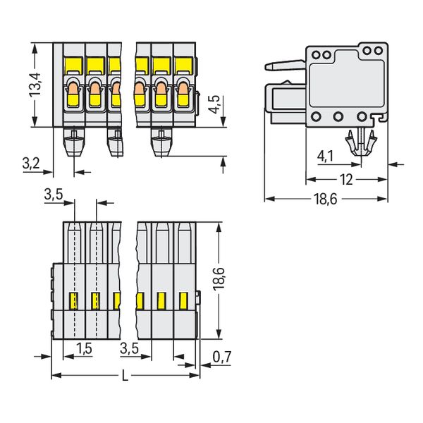 1-conductor female connector CAGE CLAMP® 1.5 mm² light gray image 6