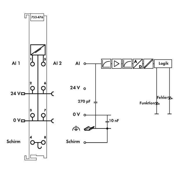 2-channel analog input ±10 VDC Single-ended light gray image 5