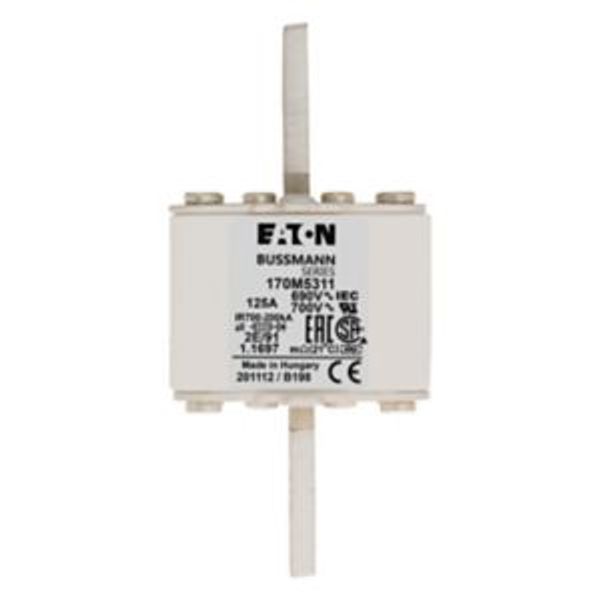 Fuse-link, high speed, 550 A, AC 690 V, size 2, 61 x 61 x 126 mm, aR, IEC, single indicator image 8