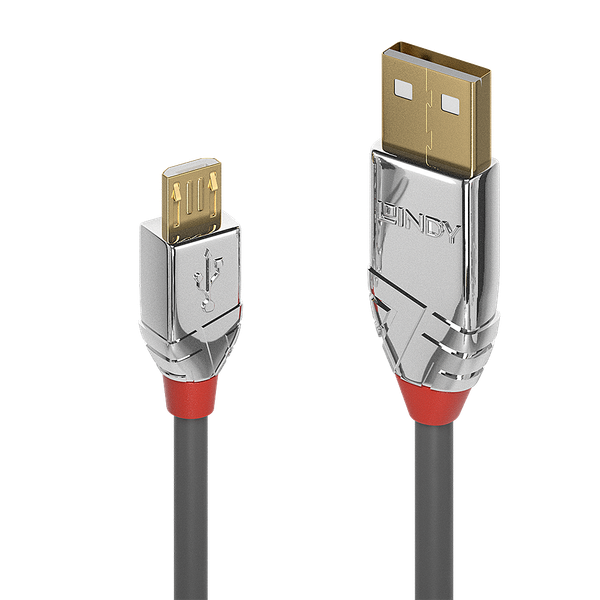 3m USB 2.0 Type A to Micro-B Cable, Cromo Line USB Type A Male to Micro-B Male image 1