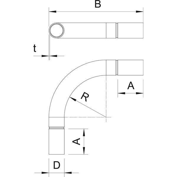 SBN16 SW Conduit plug-in bend without thread ¨16mm image 2