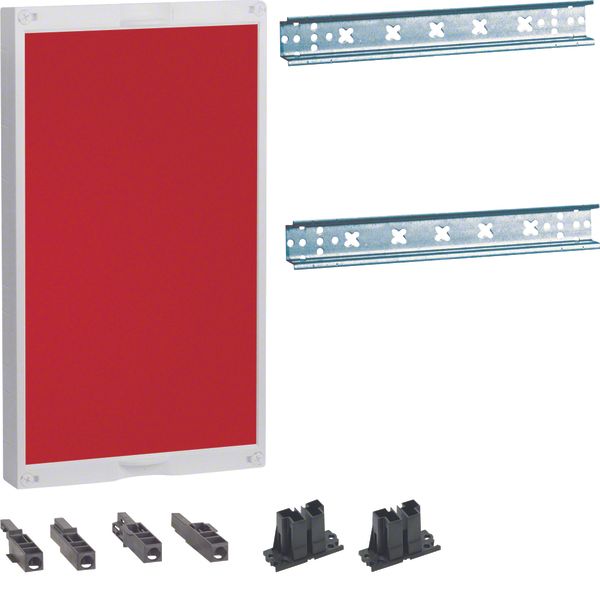 Assembly unit, universN,450x250mm,for DIN rail terminals  , red image 1