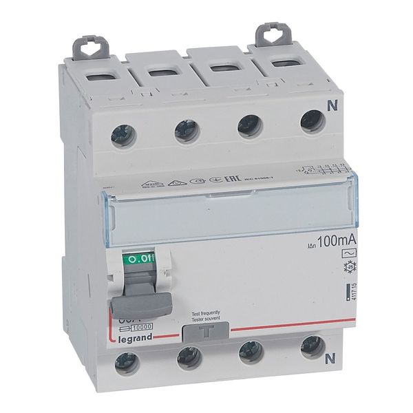 RCD DX³-ID - 4P - 400 V~ neutral right hand side - 80 A - 100 mA - AC type image 1