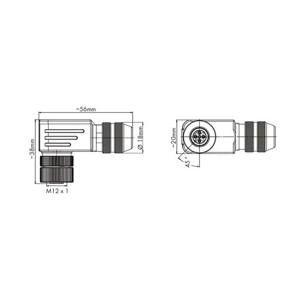 Accessories M12 socket, right angle 5-pole image 2