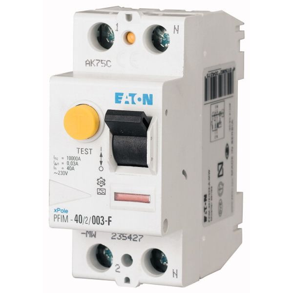 Residual current circuit breaker (RCCB), 40A, 2p, 300mA, type G/F image 1