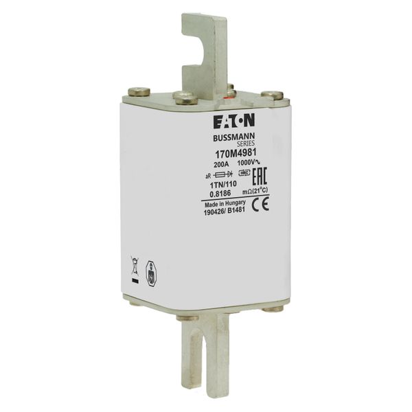 Fuse-link, high speed, 200 A, AC 1000 V, DIN 1, 51 x 69 x 138 mm, aR, DIN, IEC, type T indicator image 9