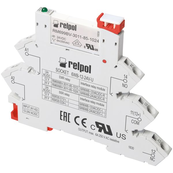 Interface relay: consists with:universal socket 6WB-48-60V-U and relay  RM699BV-3011-85-1048 image 1