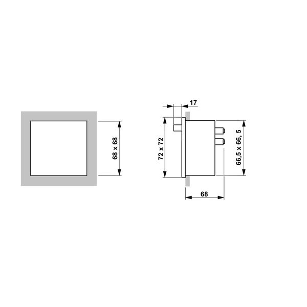 Voltmeter AC w. integrated switch f. Phases, 72x72mm, 500VAC image 5