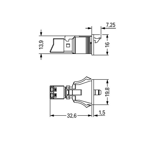 Snap-in socket 2-pole Cod. B pink image 5