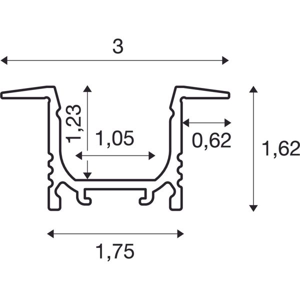 GRAZIA 10 LED Recessed profile, 2m, white image 2