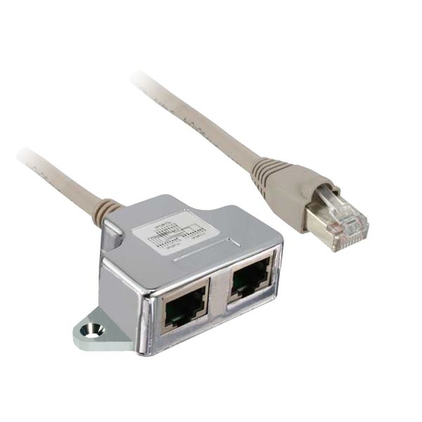 Modbus “T” tap-off - 1 x RJ45 male and 2 x RJ45 female - cable 0.3 m image 1