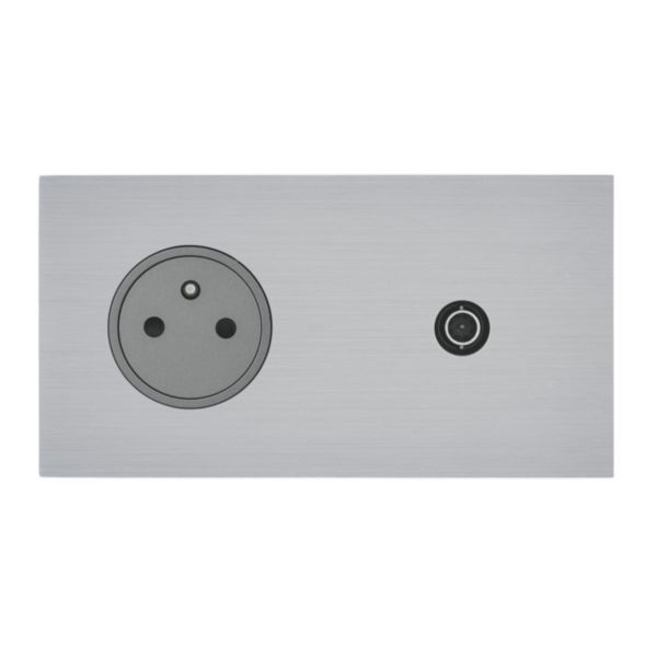 Art d'Arnould universe Epure 2P+E power socket and television socket - brushed steel image 1