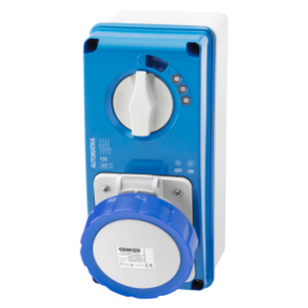 VERTICAL FIXED INTERLOCKED SOCKET OUTLET - AUTOMATIKA - MT 6KA CURVE C - WITH BOTTOM - 3P+N+E 16A 230V 9H - IP67 image 2