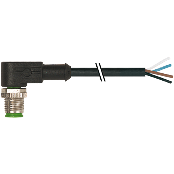 M12 male 90° A-cod. with cable PUR 4x0.34 bk UL/CSA+drag ch. 4.5m image 1