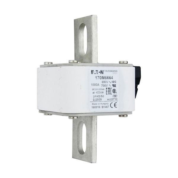 Fuse-link, high speed, 1000 A, AC 690 V, size 3, 76 x 92 x 135 mm, aR, IEC, UL, single indicator image 9