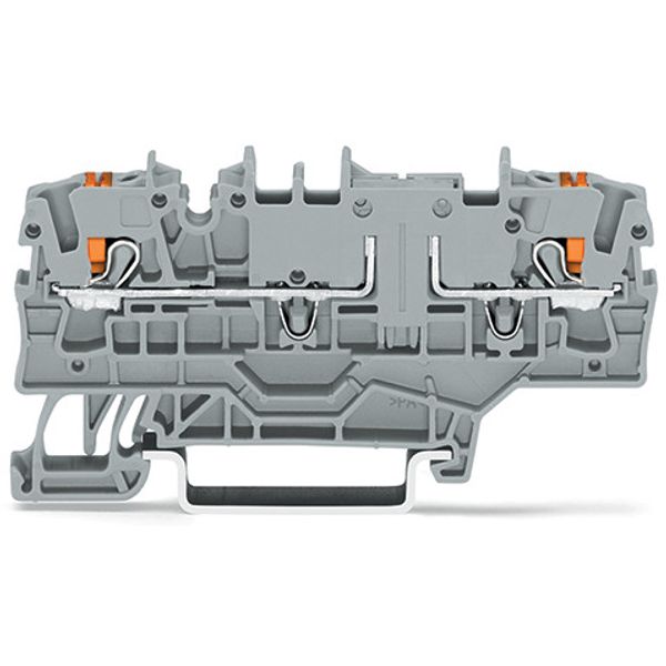 2-conductor through terminal block with push-button 2.5 mm² gray image 3