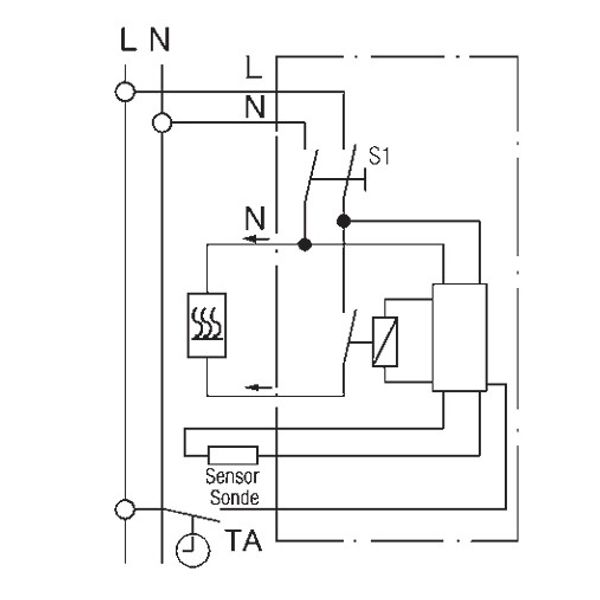 UP floor controller 50x50, AC 230V, 1NO contact, 16A, lamps: heat, reduced operation. Load interruption according to EN 50559 image 3