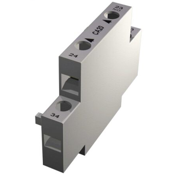 Allen-Bradley, 150-CA20, Auxiliary Contact Block for Side Mounting with Sequence Terminal Designations, 2 N.O.  0 N.C. image 1