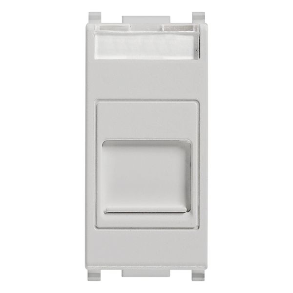 RJ12 phone jack 6/6 +cover Silver image 1