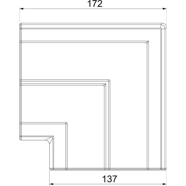 GK-FH53130LGR Flat angle hood fitting 172x172x56 image 2