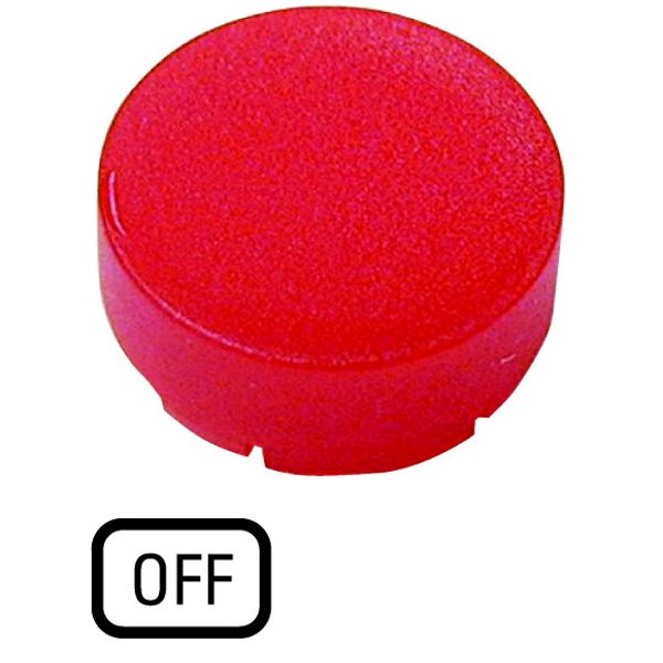 Button lens, raised red, OFF image 1