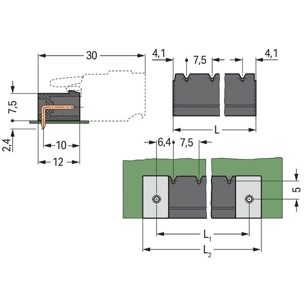 THR male header 1.2 x 1.2 mm solder pin angled black image 2