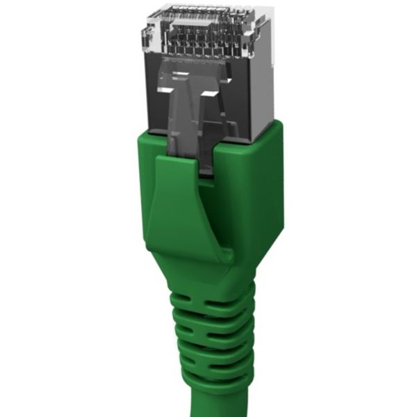 Patchcord RJ45 shielded Cat.6a 10GB, LS0H, green,   3.0m image 1