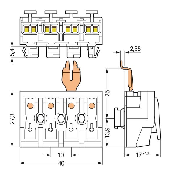 Lighting connector push-button, external for Linect® white image 5