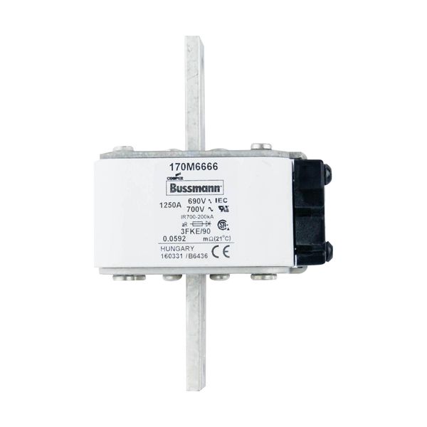 Fuse-link, high speed, 1250 A, AC 690 V, size 3, 76 x 92 x 135 mm, aR, IEC, UL, single indicator image 6