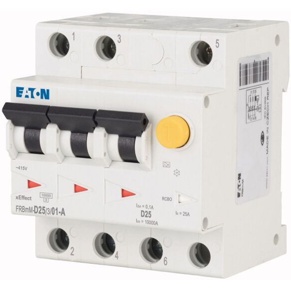 RCD/MCB combination, 25 A, 100 mA, MCB trip characteristic: D, 3p, RCD trip characteristic: A image 3