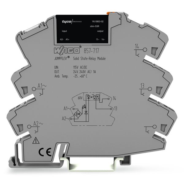 857-717 Solid-state relay module; Nominal input voltage: 115 V AC/DC; Output voltage range: 24 … 240 VAC image 1