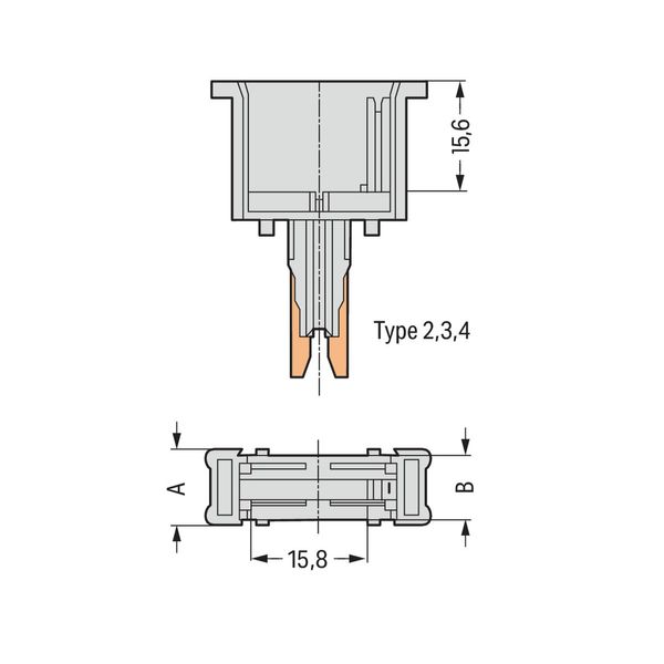 Empty component plug housing 10 mm wide 2-pole gray image 3