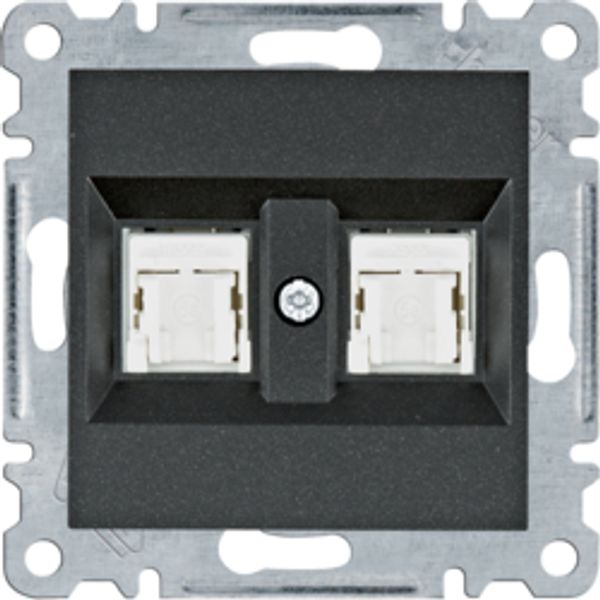 Prise double RJ45 - noir image 1