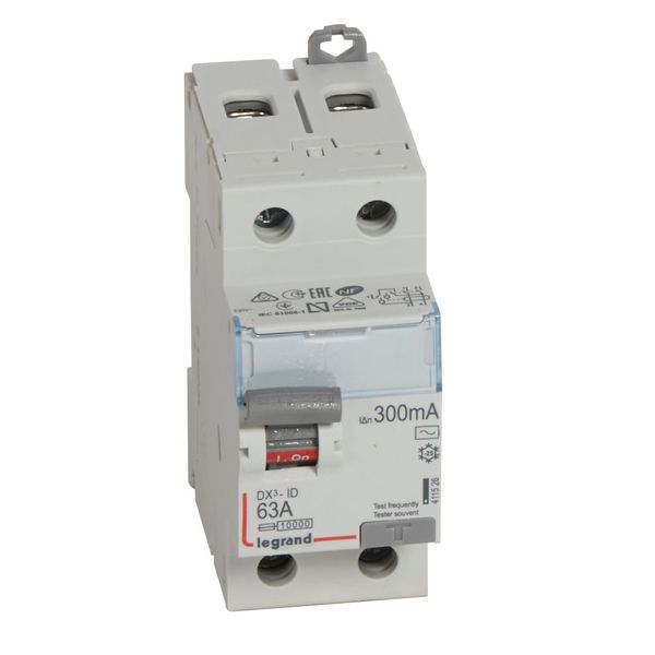 RCD DX³-ID - 2P - 230 V~ - 63 A - 300 mA - AC type image 1