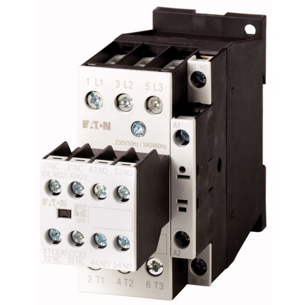 Contactor, 380 V 400 V 11 kW, 3 N/O, 2 NC, RDC 24: 24 - 27 V DC, DC operation, Screw terminals image 1