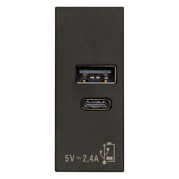 A+C USB power unit 12W 2,4A 5V black image 1