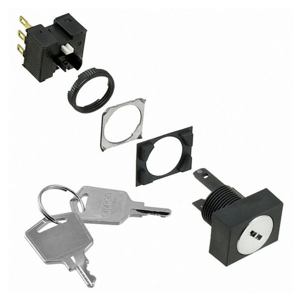 Selector switch complete, 16 mm, rectangular, key-type, 2 notches, man image 1