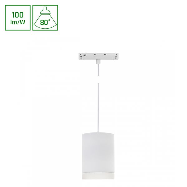 SYSTEM SHIFT BASIC - HANGIT LUMINAIRE SUSPENDED 55X95MM (1100MM WIRE) 7W 4000K WHITE image 1