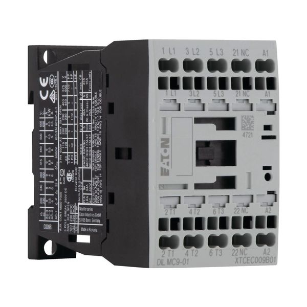 Contactor, 3 pole, 380 V 400 V 4 kW, 1 NC, 24 V DC, DC operation, Spring-loaded terminals image 16